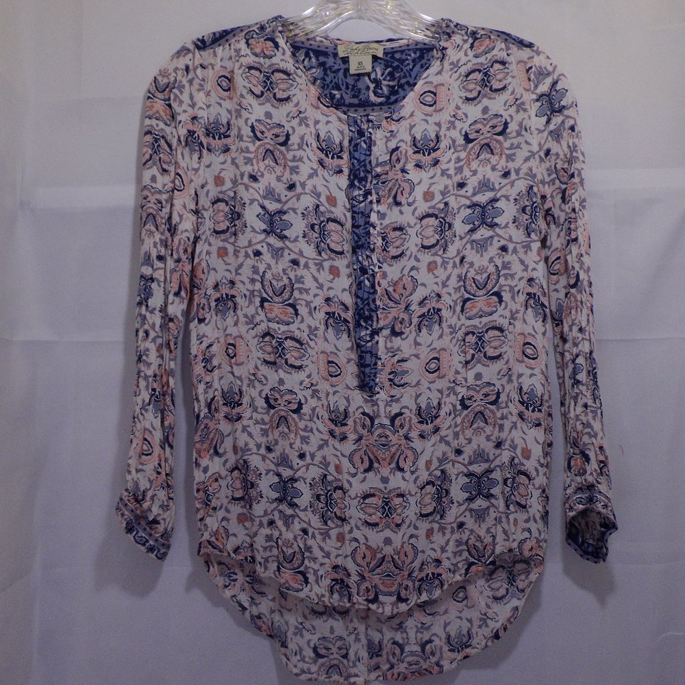 Lucky Brand Hi-Lo Boho Long Sleeve Top